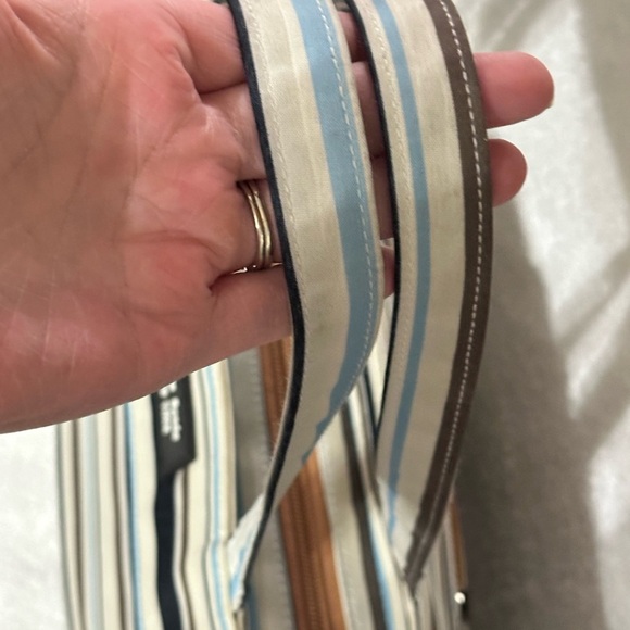 -SOLD-Kate Spade Stripped Canvas Tote Bag - Picture 4 of 15